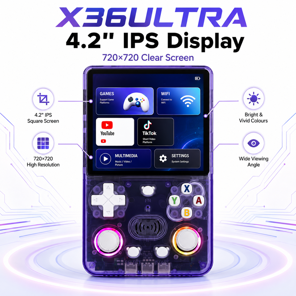 X36 Ultra 4.2-Inch WiFi Retro Handheld Console - Image 2